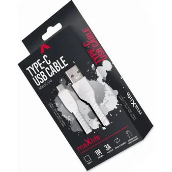 Datový kabel Kabel Maxlife USB - USB-C 1 m bílý