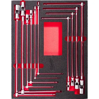 Gola sada MILWAUKEE Pěnová vložka se sadou výkyvných nástrčných hlavic s T-rukojetí, 10ks