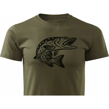 Pánské tričko Tričko ForestMax Tričko FORESTMAX s potiskem ryby pro Rybáře krátký rukáv vel. S