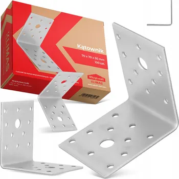 Úhloměr 100x TESAŘSKÝ ÚHELNÍK OCELOVÝ 70x70x55 SPOJOVACÍ ÚHELNÍK PRO MONTÁŽ DŘEVA