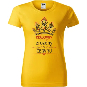 Dámské tričko DOBRÝ TRIKO Dámské tričko s potiskem Královny koruna Barva: Žlutá, Velikost: 2XL