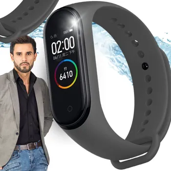 Řemínek na hodinky Řemínek ChronSmarta pro hodinky Xiaomi Mi Band 3 / 4, šedý gumový, výměnný