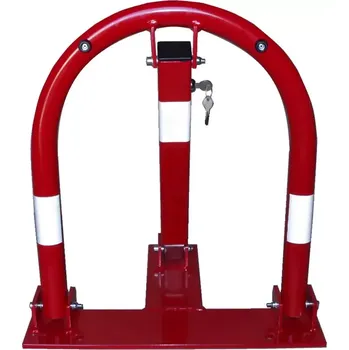 parkovací zábrana Červeno-bílá ocelová zábrana - šířka 45 cm, výška 58 cm