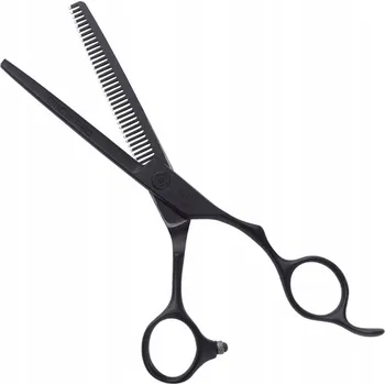 Kadeřnické nůžky Jednostranné efilační nůžky Olivia Garden SilkCut Black Matt