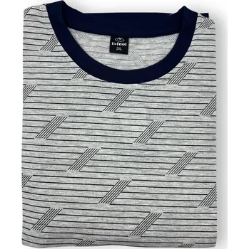 Pánské pyžamo N-feel Pánské bavlněné pyžamo letní komplet ALAN Barva: Šedá, Velikost: 4XL