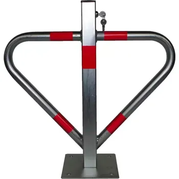 parkovací zábrana Stříbrná ocelová sklopná parkovací zábrana - šířka 55 cm, výška 60 cm