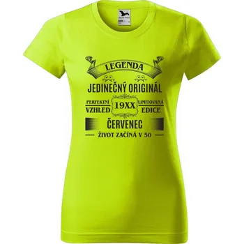 Dámské oblečení DOBRÝ TRIKO Dámské tričko s potiskem Jedinečný originál Barva: Limetková, Velikost: M