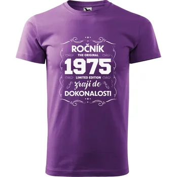 Pánské oblečení DOBRÝ TRIKO Pánské narozeninové tričko Zraji k dokonalosti Velikost: L, Barva: Fialová