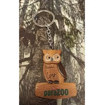 Peněženka Filipíny - přívěšek dřevo - Sova na kládě