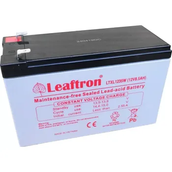 Trakční baterie Leaftron LTXL1235W (12V/8,5Ah) záložní, bezúdržbový, vysokovýkonný akumulátor