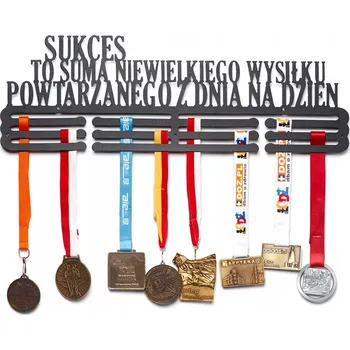 Věšák Úspěch je Součet #2 - ČERNÝ Věšák na medaile 60cm