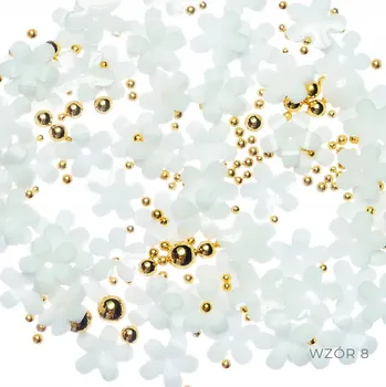 Přípravek na nehty Květinky a perličky na nehty 3D | mix | vzor 8