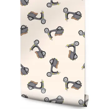 Tapeta Dětská tapeta Skútry VINTAGE Motorky Dekorace