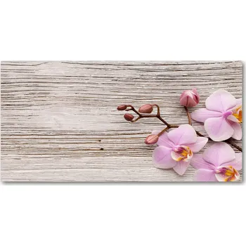 Obraz Panel lacobel Orchidej na dřevě 140x70 cm + LEPIDLO