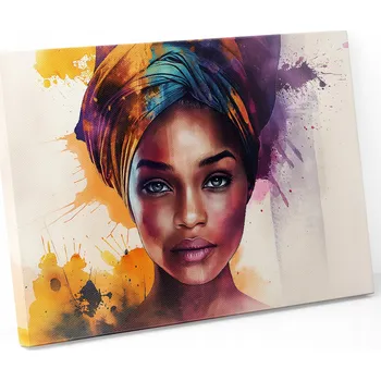 Obraz Obraz na plátně DO OBÝVÁKU 100x70 VZORY ŽENA ETNO POP ART