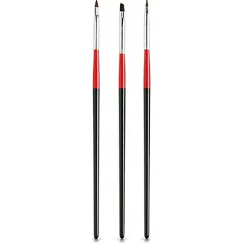 Přípravek na nehty Štětce na zdobení nehtů 3 ks PRO GEL LAK A HYBRIDNÍ LAK