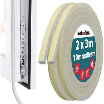 Těsnění do okna a dveří 2X TĚSNĚNÍ DO OKEN A DVEŘÍ HOUBIČKA 8x10 PU2 SAMOLEPICÍ TĚSNICÍ 3M