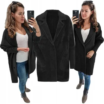 Dámský kabát Soprato dámský černý kabát oversize bez kapuce velikost 50