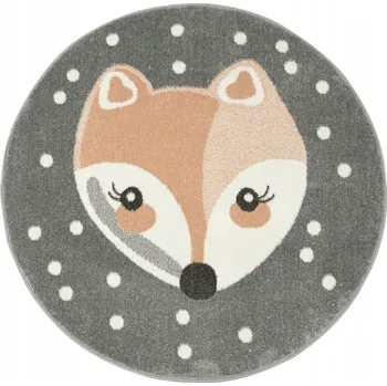 Koberec KOBEREC KULATÝ LIMA PRÁŠKOVĚ RŮŽOVÁ ŠEDÁ KRÉMOVÁ LIŠKA , průměr 100 cm