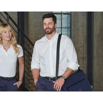 Pánská košile e.s. Business košile cotton stretch, comfort fit velikost 49 bílá Strauss Pracovní oblečení