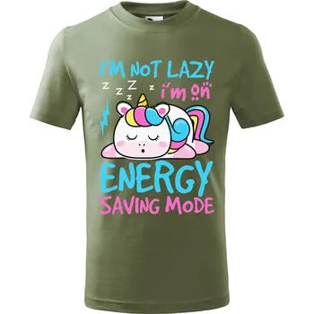 Dětská móda DOBRÝ TRIKO Dětské tričko Not lazy Velikost: 146/10 let, Barva: Khaki