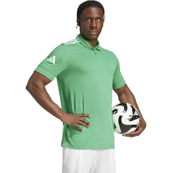 Bavlněné triko Adidas Polo Sqaudra 25 zeleno bílé Velikost: M