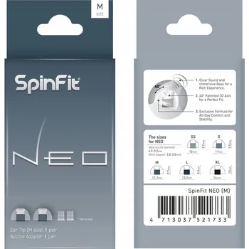 Příslušenství pro čtečku elektronické knihy SpinFit NEO -- Velikost M -- Silikonové nástavce do uší -- Nástupce CP100 / CP100+