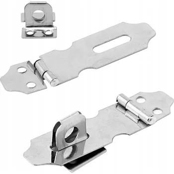 Visací zámek Vřeteno s pantem a uzávěrem na visací zámek 70 mm STŘÍBRNÉ 2ks