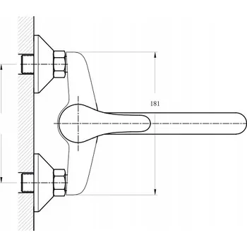 Vodovodní baterie Kuchyňská nástěnná baterie Nergis elba stříbrná