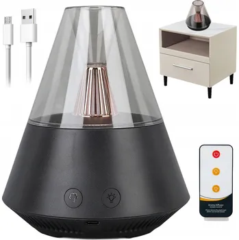 Aroma difuzér AROMATERAPEUTICKÝ DIFUZÉR PRO ESENCIÁLNÍ OLEJE 150 ML 5V ČERNÝ S DÁLKOVÝM OVLÁDÁNÍM