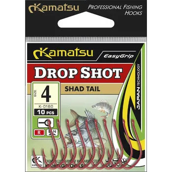 Háčky na přívlač s protihrotem Kamatsu Drop Shot Shad Tail K-0160, velikost 10, ks (kusů)