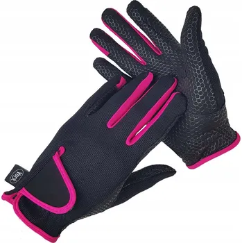 Rukavice Dětské rukavice York Bianka černo-růžové L