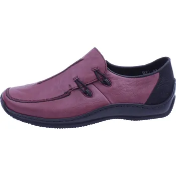 Dámské polobotky Boty Rieker RR751 bordó dámské kožené mokasíny Velikost: 36