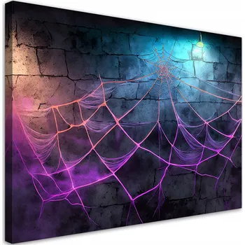 Obraz Obraz na plátně, Pavoučí síť, neonová abstrakce 90x60