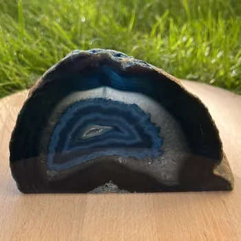Svícen Svícen Achát modrý přírodní kámen |75mm | 570g | Originální foto