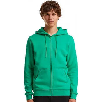 Pánská mikina Heavy zipová mikina Build Your Brand s kapucí, dvěmi kapsami Barva: zelená tráva, Velikost: L BY012