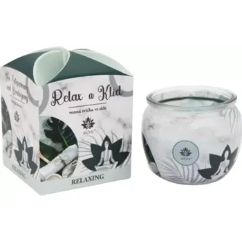 Vánoční dekorace Svíčka ve skle a boxu Relax