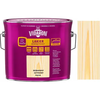 Lak na dřevo Venkovní lak na dřevo Vidaron 2,5 l bezbarvý saténový lesk