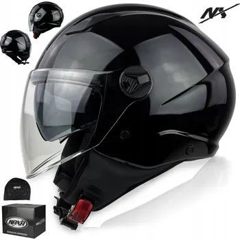 Helma na motorku MOTOCYKLOVÁ PŘILBA OTEVŘENÁ SKÚTR CHOPPER NAXA S35r.M | SLUNEČNÍ CLONA