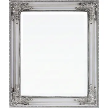 Zrcadlo Zrcadlo nástěnné obdélníkové rám dřevo 520 x 620 mm staré stříbro