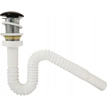 Sifon Zátka umyvadlová Click-Clack bez přepadu kulatý Garmand černá