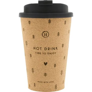 Dóza na potraviny Bastion Collections Hrnek Coffee ToGo HOT DRINK TIME TO ENJOY, 7x14,5cm PH-COFFEE-TOGO-004
