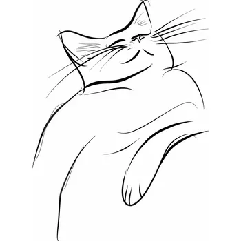 Plakát Plakát Náčrt spokojené kočky bez rámu 61 x 91,5 cm