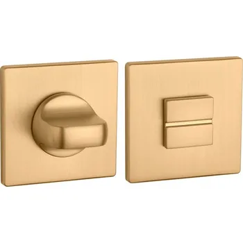 Dveřní kování Vnitřní klika Enger Krátká, Čtvercová rozeta, Štít s WC zámkem