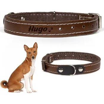 Obojek pro psa Kožený obojek pro psa s gravírováním DOGESTE vel. M