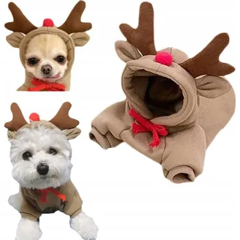 Obleček pro psa Mikina s rohy soba BAMBI L pro psa