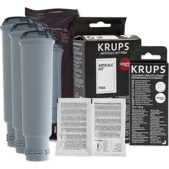 Kávovar Sada filtrů Krups KRUPS F08801 3ks, Odvápňovač Krups F054, Tablety Krups