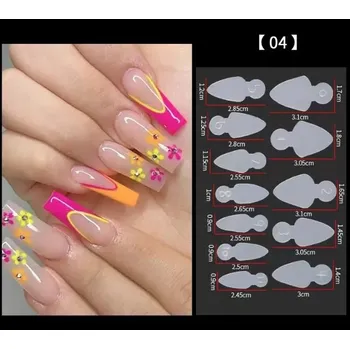 Silikonové formy pro Dual Form | manikúra | francouzská manikúra | 12 kusů | VARIANTA 4