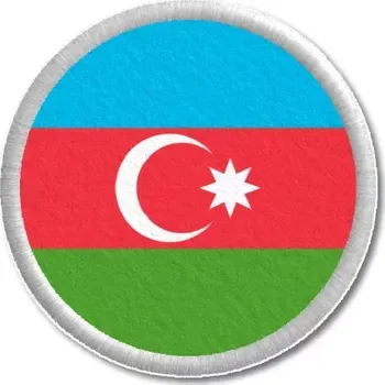 Vlajka Pelisport Azerbajdžánská vlajka tištěná nášivka ø 4,5 cm