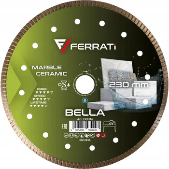 Řezný kotouč FERRATI DIAMANTOVÝ KOTOUČ ŘEZNÝ BELLA Ø 230 MM x 25,4 MM